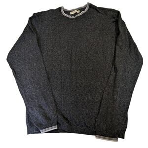 AGAVE DENIM Koa Cotton Contrast Trim Fine Gauge Knit Crew Sweater‎ Large